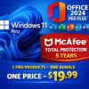 Office 2024 & Windows 11 Pro Lifetime + McAfee Total Protection Bundle