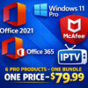 5-in-1 Software Bundle: Windows 11 Pro + Office 2021 + Office 365 + McAfee + IPTV