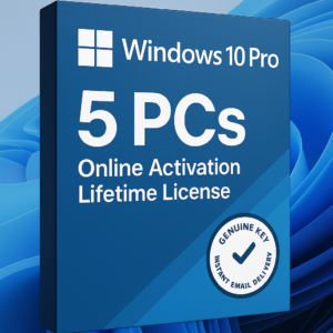 Windows 10 Pro – 5 PCs – Online Activation – Genuine Lifetime License